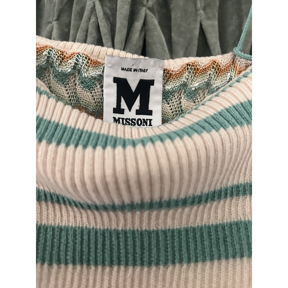 Missoni M Knit CONVERTIBLE Top Skirt Dress Zigzag Chevron Teal Purple Sz 2 IT 38 - Picture 8 of 16